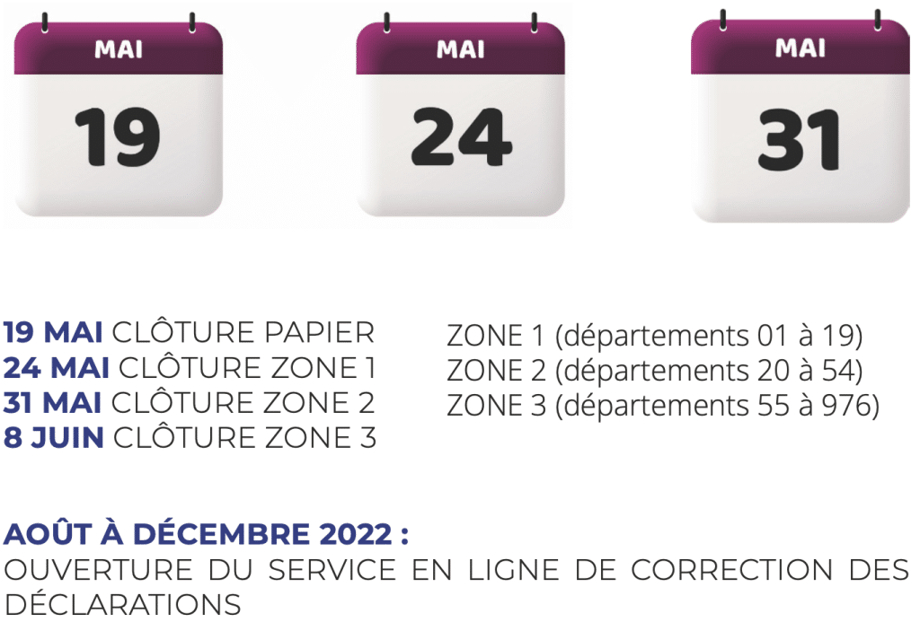 CALENDRIER FISCAL 2022